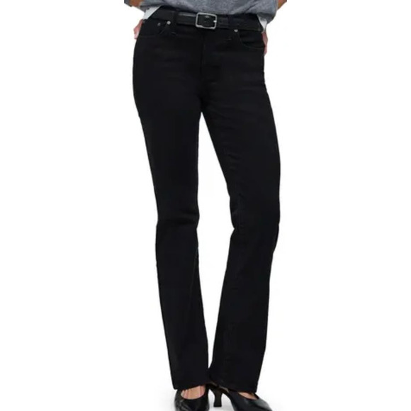 Madewell Kick Out Full Length Black Frost Denim Trendy Jeans US Women's 26 - Picture 1 of 7